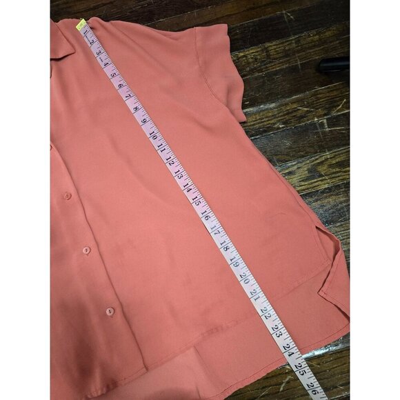 Rachel Zoe Orange Boxy Loose Button Down Shirt - Picture 10 of 11